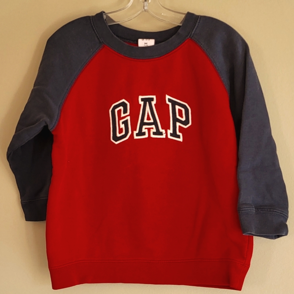 Baby Gap red/navy crew neck sweatshirt